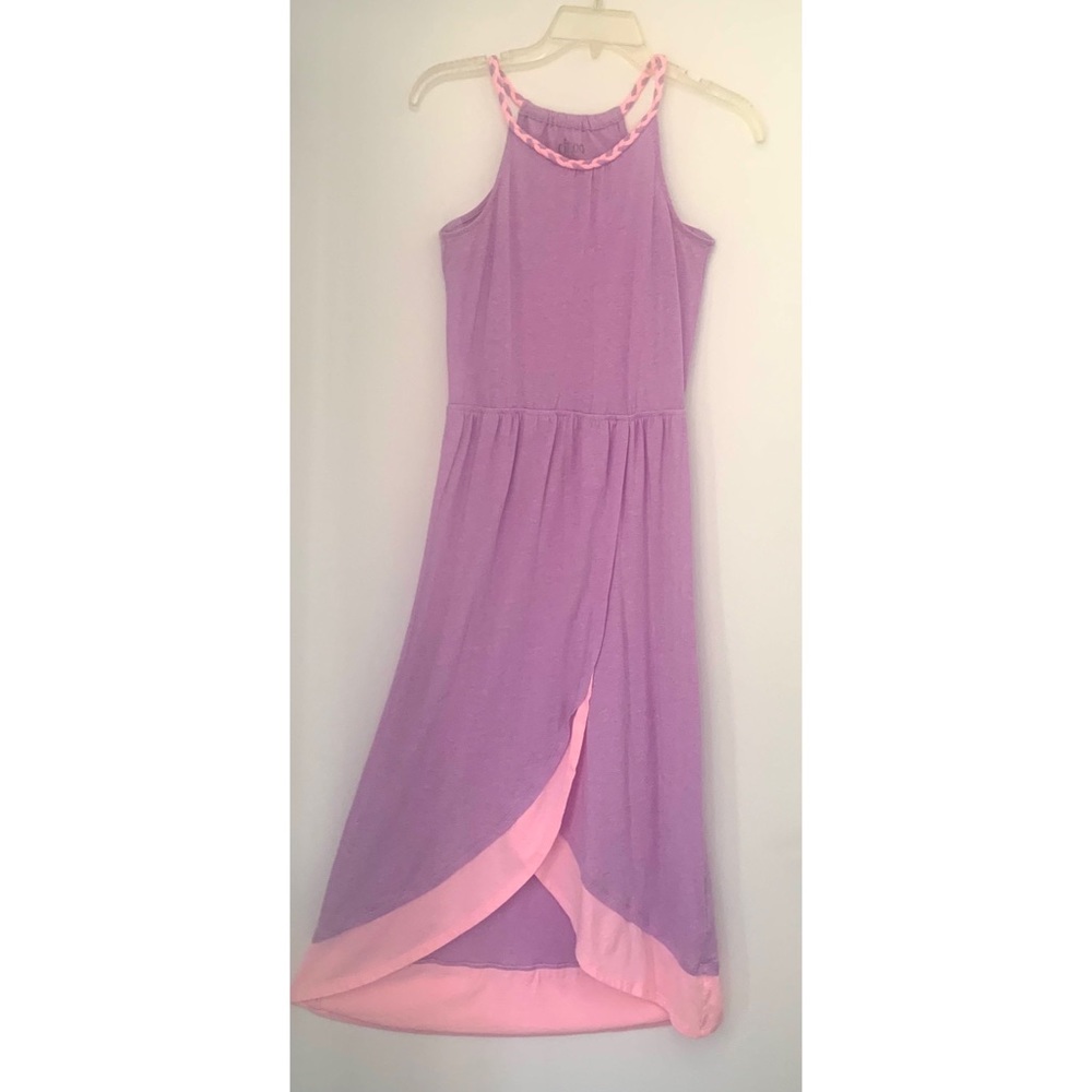 Girls Pink & Purple High - Low Maxi Dress